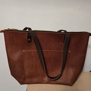 Portland Leather Brown Leather Tote Bag